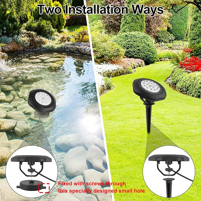 Solar Pond Lights, 18 LED Super Bright RGB LED Underwater Spotlights Color - Image 6
