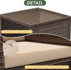 LHBcraft Outdoor Furniture 5 Piece Patio Conversation Set, PE Rattan Patio Set - Image 4