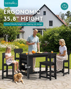 SERWALL 10-Piece HDPE Counter Height Dining Table Sets - Image 3