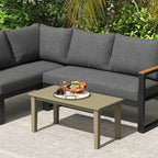 Outsunny HDPE Outdoor Coffee Table, All-Weather Rectangle Patio Coffee Table - Image 9