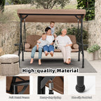HOMREST 3 Seat Outdoor Porch Swing - Image 4
