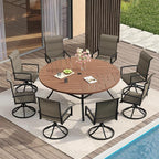 VICLLAX Round Patio Table with Adjustable Umbrella Hole - Image 2