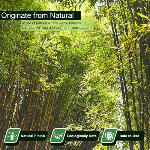 25pcs 1/2" D Thicker Heavy Duty Bamboo Stakes, 4FT Plant Stakes, Natural Garden - Image 2