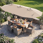 Tangkula 9 Piece Rattan Outdoor Dining Set - Image 2