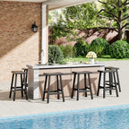 NUNU LAB Waterproof Barstools Set of 2-24 Inch HDPE Dining Height - Image 2