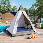 SOFTSEA Outdoor Sunbed with Cushions and Colorful Pillows, Patio Tent Shape by SOFTSEA