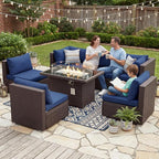 NICESOUL 7 Piece Large Size Patio Sectional Furniture Set by NICESOUL