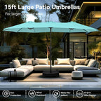 PHI VILLA 15ft Large Patio Umbrellas - Image 7