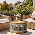 LuxenHome Outdoor Coffee Table, Modern Farmhouse Garden Coffee Table, Outdoor - Image 7