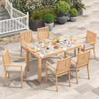 Wisteria Lane Aluminum 7 Pieces Patio Dining Sets, Outdoor Dining Table by WisteriaLane