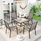 Sophia & William 5-Piece Outdoor Dining Set, 4 Comfortable Textilene Chairs and - Image 2
