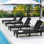 DWVO Outdoor Plastic Chaise Lounger, Poolside Lounge Chair w/5-Position - Image 7