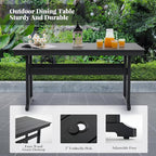 HDPE Outdoor Dining Set, 6-Piece Outdoor Table and Chairs Include 4 Dining - Image 4