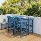 SERWALL Outdoor Bar Table and Chairs Set, Adirondack Bar Chairs Set of 2 and - Image 2