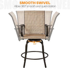 Yaheetech Patio Swivel Barstools Outdoor Chairs Set of 2, High Bistro Stools - Image 6