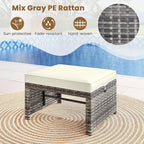 Tangkula 2 Pieces Patio PE Rattan Ottomans, and Yard - Image 4