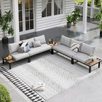 Sophia & William 5 Pieces Outdoor Patio Furniture Set, Metal Sectional Sofa Set by SophiaWilliam