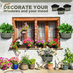 Layhit 6 Pcs Wall Hanging Planters Outdoor Pot Planter Wine Barrel Planter - Image 4