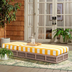 SAFAVIEH Outdoor Collection Gillian Heather Tan & Yellow Stripe Chaise Lounge - Image 10