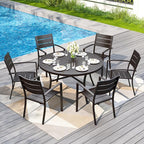PHI VILLA 7 Pieces Outdoor Patio Dining Set by PHIVILLAThepioneerofcomfortablehouseholdsupplies