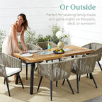 Best Choice Products 6-Person Indoor Outdoor Acacia Wood Dining Table, Picnic - Image 5