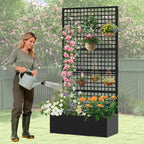 Metal Planter Box with Trellis 36" L x 16" W x 72" H, Raised Garden Bed with - Image 8