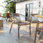Amopatio Outdoor Dining Chairs Set of 6, Rattan Wicker Patio Chairs, Stackable - Image 8