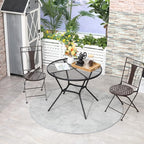 Outsunny 35" Round Outdoor Patio Bistro Dining Table, French Cafe Style - Image 2