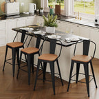 Outdoor Metal Bar Stools Set of 4, 26 inch Barstools Counter Height Bar Stool - Image 2