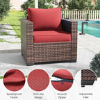 Amopatio Wicker Outdoor Sofa & Patio Couch Set - Image 4