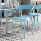 VECELO 4 Pack Plastic Stacking Chairs, Stackable Dining Chairs - Image 8