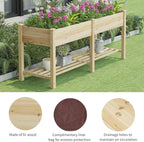 FILWH Raised Garden Bed with Legs Elevated Wooden Planter Box Stand Large - Image 6