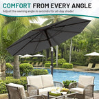 AreShark 9 FT Patio Umbrella for Outdoor, Outdoor Table Umbrella - Image 7