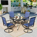 Sophia & William Outdoor Patio Dining Set 5 Pieces, 4 x Textilene Swivel Patio by SophiaWilliam