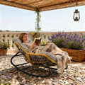 Oversized Papasan Rocking Chair by Unknown