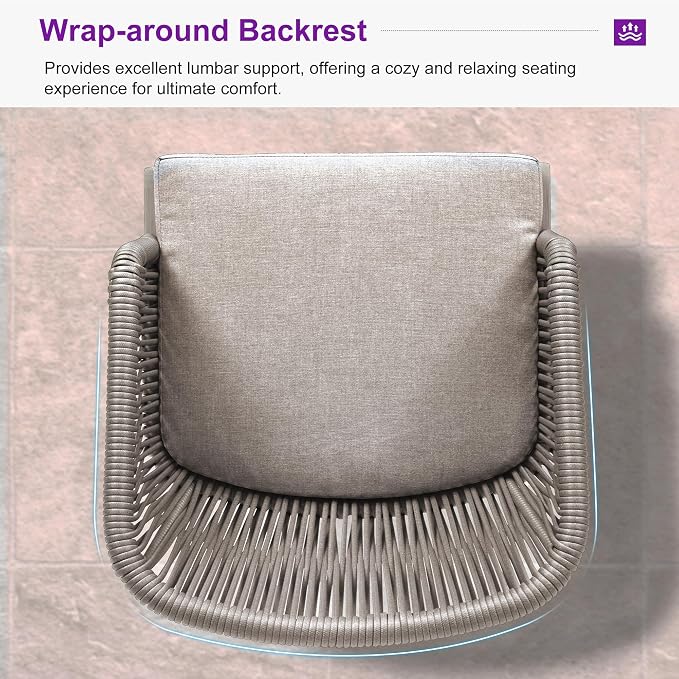 PURPLE LEAF 11 Pieces Outdoor Dining Set Patio Table and Chairs Set Aluminum - Image 3