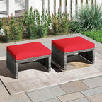 Tangkula 2 Pieces Patio PE Rattan Ottomans, and Yard - Image 2
