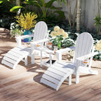 Sundale Outdoor Folding Plastic Adirondack Ottoman, All-Weather Adirondack - Image 2