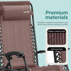 SereneLife Outdoor Zero Gravity Lounge Chair Set - Image 7
