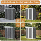 Greesum 5×3 FT Outdoor Storage Shed, Metal Storaged Sheds Without Floor - Image 3