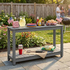 Outdoor Console Table, 440LBS Weight Capacity, 2-Tier Multifunctional Buffet - Image 2