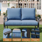 HOMREST Outdoor Loveseat Aluminum Patio Furniture Sofa, All-Weather Metal - Image 4