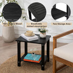 Black Adirondack Outdoor Accent Table – Weather-Resistant Acacia Wood Outdoor - Image 4
