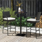COSTWAY Wicker Bar Stools Set of 4, Patio Bar Height Chairs - Image 8