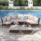 PHI VILLA 5-Piece Wicker Patio Furniture Set, Outdoor Sectional Sofa by PHIVILLAThepioneerofcomfortablehouseholdsupplies
