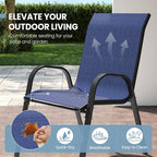 Patio Dining Chairs Set of 4, Outdoor Stackable Dining Chairs High Back - Image 4