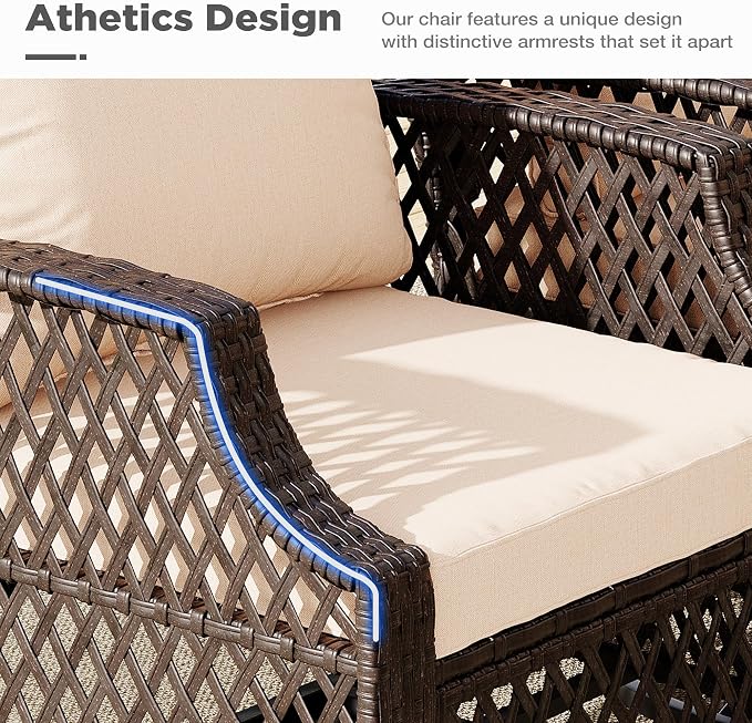 HOMREST 5 Piece Outdoor Swivel Chair Set - Image 2