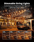 VIPAR LED Outdoor String Lights, 100FT Patio Lights - Image 4