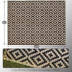 SAND MINE Reversible Mats with Led Strip Lights, Plastic Straw Rug, Modern Area - Image 2