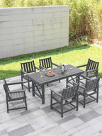 7 Pieces HDPE Outdoor Dining Set, Patio Dining Set - Image 9